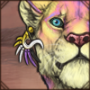 Lion Pride Fishbone Earring [Yellow and Purple]