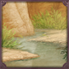 A peaceful place to lie under the cool shade of the rocks and rest your scorching paws. Just keep an eye out for the crocodiles.