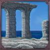 These ruins aren't completely swallowed by the sea and offer a brief glimpse into what once was. The stone makes for a nice sunning spot for a lion like you.
