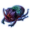 Beetle: Copris dracunculus [Opalescent]