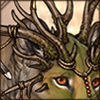 Antlers sprout in different directions and sit atop your head like a crown.