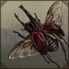Crafted Beetle: Augosoma Centaurus  [Crimson]