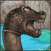 What sort of ancient vessel did this figurehead adorn? It must have been used to ward off evil on voyages.