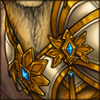 Intricate ornaments adorn this noble armour piece. You look like a paladin!