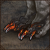 Your claws spark with every paw step and singe the dry dirt.