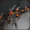 Fire has solidified and covers your lion's rump with a strange, hot energy.