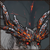 Twisting, charred horns that are hot to the touch but don't seem to burn you.