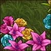 You're surrounded by flowers that are blooming in the most amazing colours!