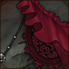 Vintage ruffles and lace combined with moody coloring makes this attire perfect for any goth lion.