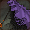 Vintage ruffles and lace combined with moody coloring makes this attire perfect for any goth lion.