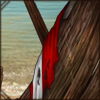 A longship lies broken and splintered, useless now.