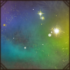 A glittery, colorful aura for your proud lion.
