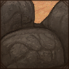 Solid pit made of massive boulders.