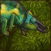 A friend that looks like a miniature triceratops! They're not really related, but it's fun to pretend.